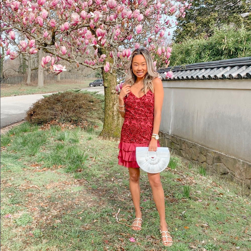 Maroon lace dress